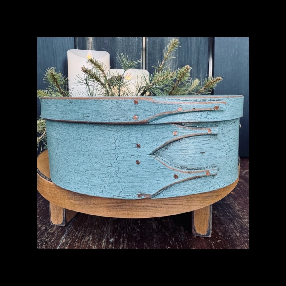 Robin’s Egg Blue Shaker Bentwood Oval Pantry Box #3
